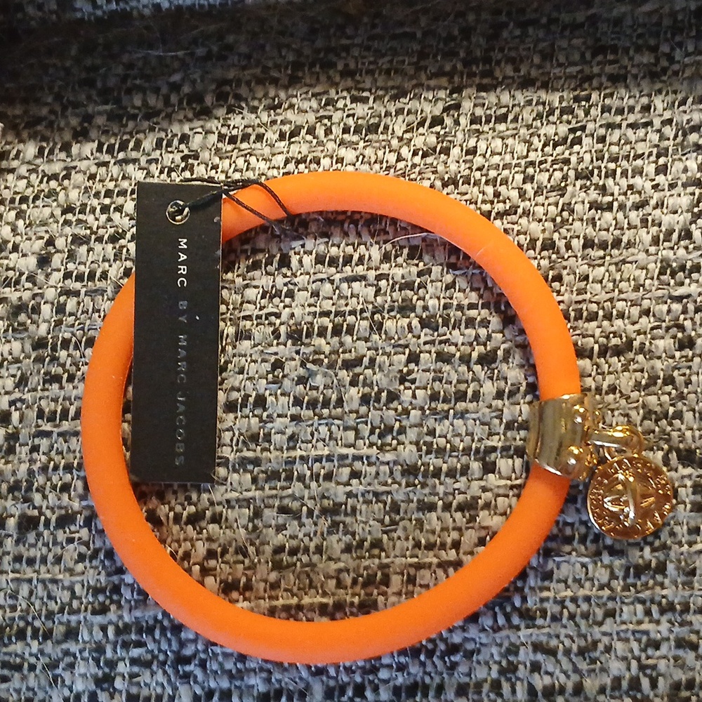Marc by Marc Jacobs Bold Orange Bracelet with Gold Charm